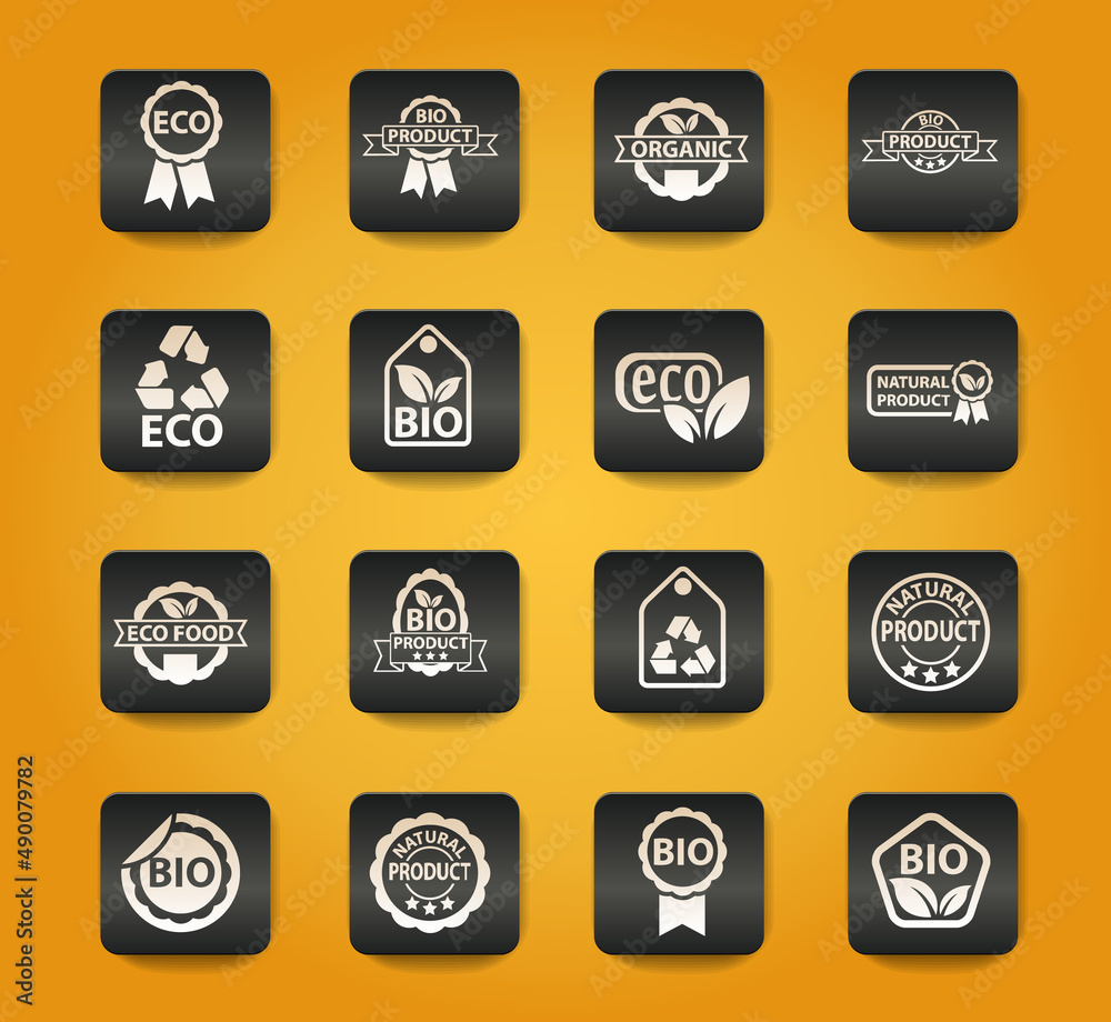 eco label icon set