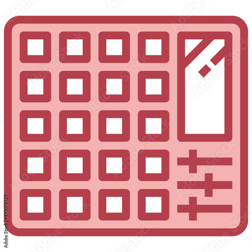 LAUNCHPAD red line icon,linear,outline,graphic,illustration