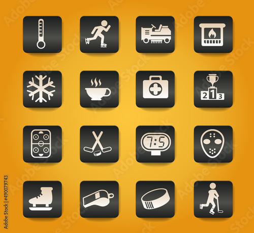ice rink icon set