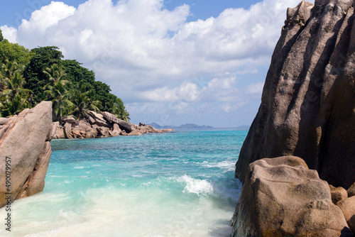 View of Seychelles tropical paradise