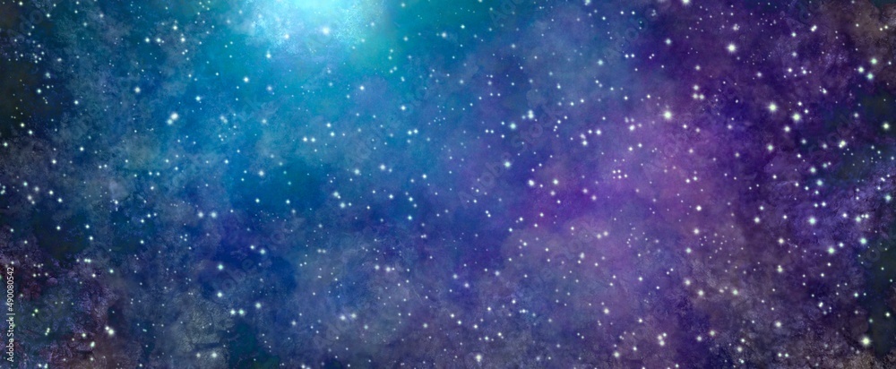 Obraz premium 水彩風 宇宙のような星空の背景テクスチャ素材2