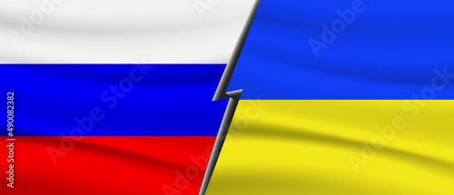 Russia and Ukraine Russia and Ukraine relations Ukraine and Russia flag together