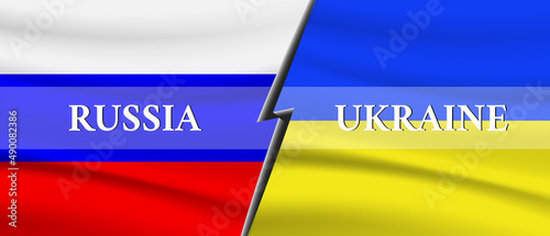 Russia and Ukraine Russia and Ukraine relations Ukraine and Russia flag together