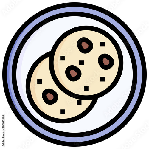 TANDOORI ROTI filled outline icon,linear,outline,graphic,illustration