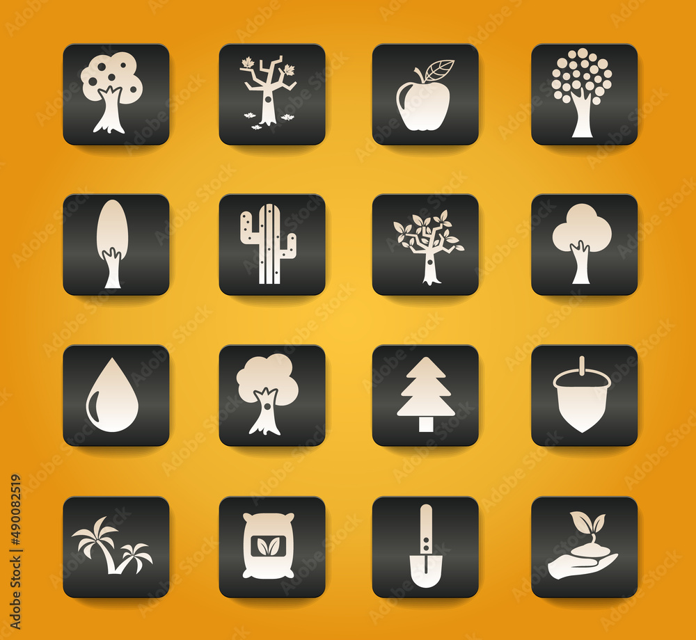trees icon set trees icon set