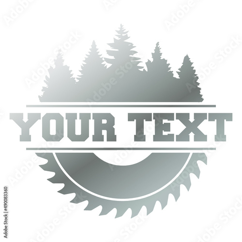 Saw Blade Wood Illustration Clip Art Design Shape. Lumberjack Silhouette Icon Vector.