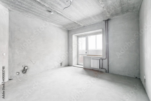 interior of the apartment without decoration in white colors
