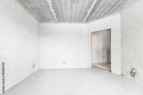interior of the apartment without decoration in white colors