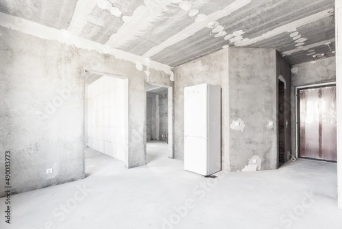 interior of the apartment without decoration in white colors © gluschenkoart