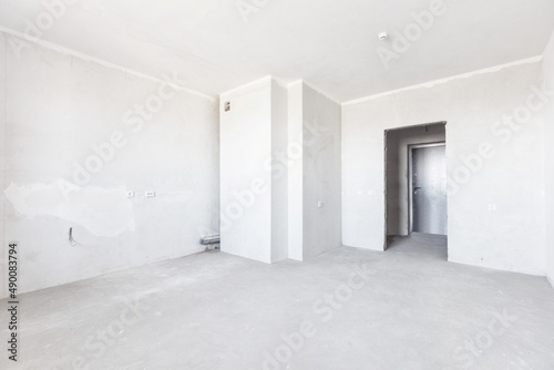 interior of the apartment without decoration in white colors