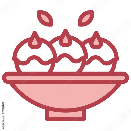 SHAHI PANEER red line icon,linear,outline,graphic,illustration
