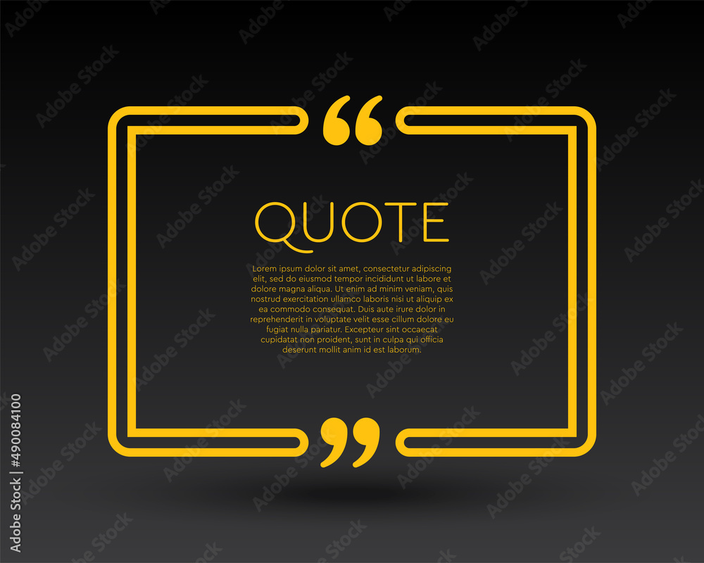 Quote speech bubble, text in brackets, frame Quote speech bubble, text in brackets, frame