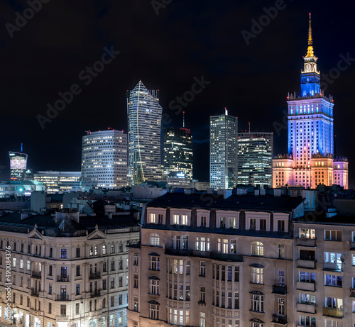 Panorama Warszawy, centrum, 2022 r., panorama Warszawa 