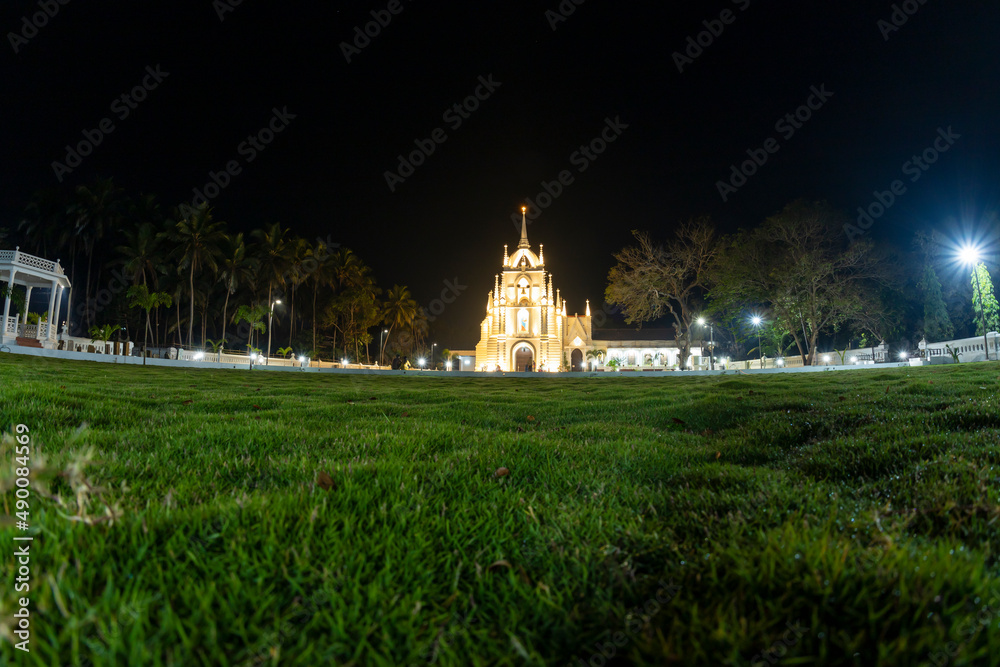 Mae De Deus Church at Saligao, Goa Local Landmark . Night View