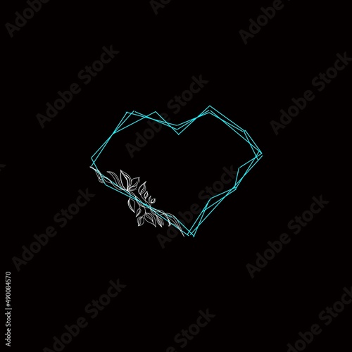 blue heart on black