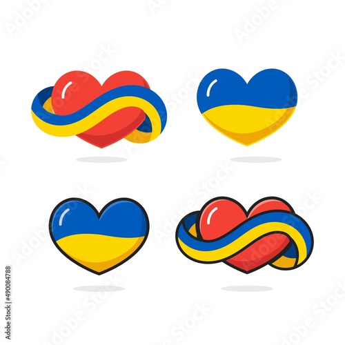 Save Ukraine, Stop War. Background vector illustration of set of ukraine flag as demonstration act for defending ukraine against Russia attacks