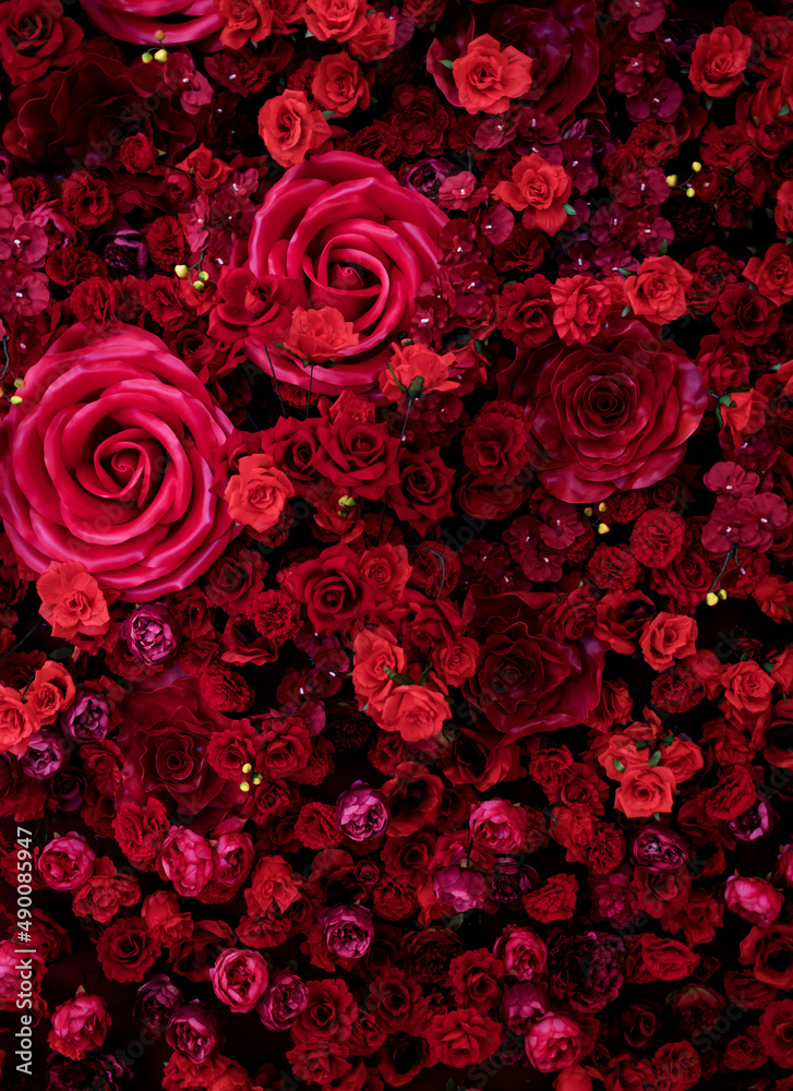 Red roses texture background. Red roses texture background.