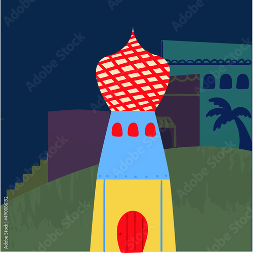design vector doodle art illustrtion of ramadan