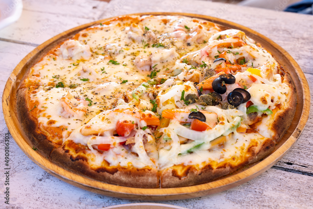 Close-up of Supreme Pizza