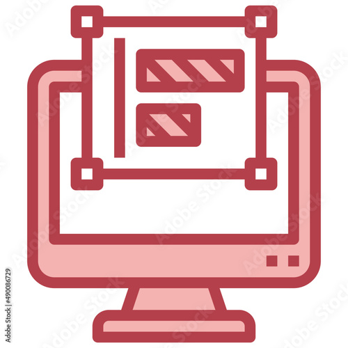 LEFT ALIGN red line icon,linear,outline,graphic,illustration