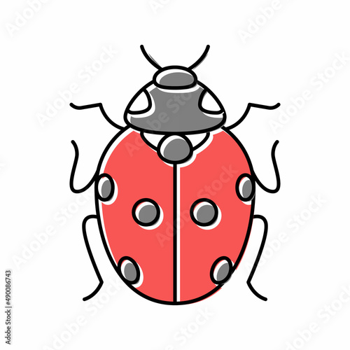 ladybug bug color icon vector illustration