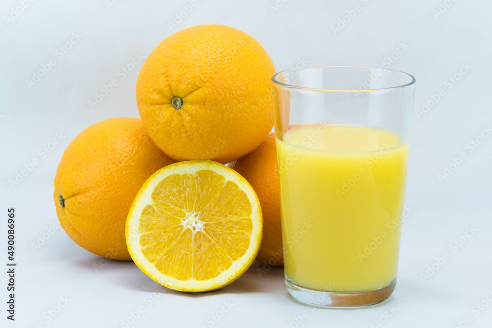 Fresh orange juice and oranges Fresh orange juice and oranges