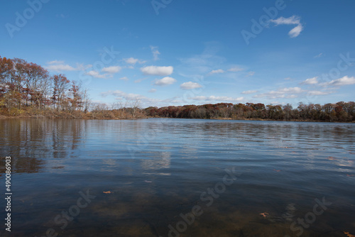 The beautiful blue waters of Hempstead Lake, New York