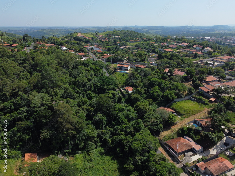 Foto aérea da cidade de Pedreira no interior de São Paulo. Capital brasileira de porcelana. 