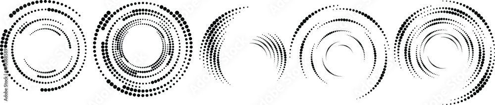 Halftone dots in circle form. round logo . vector dotted frame . design element Halftone dots in circle form. round logo . vector dotted frame . design element