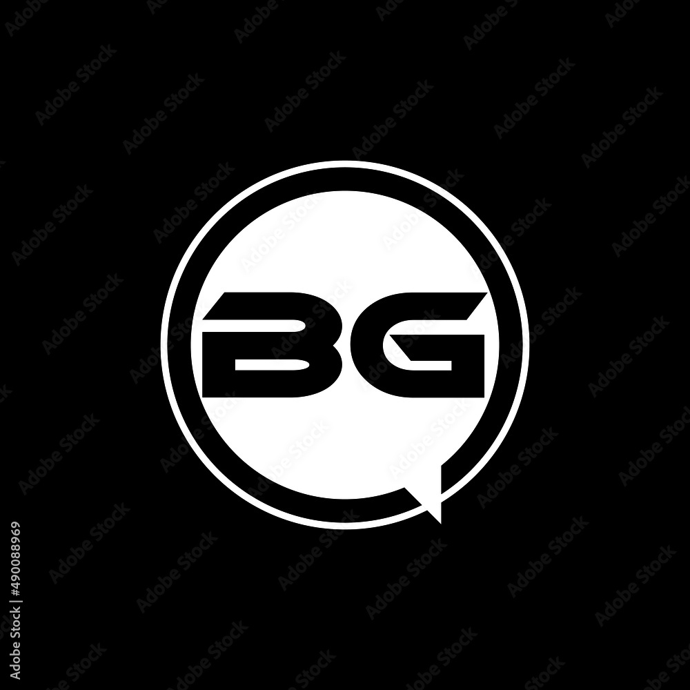 BG letter logo design with black background in illustrator, vector logo modern alphabet font overlap style. calligraphy designs for logo, Poster, Invitation, etc.