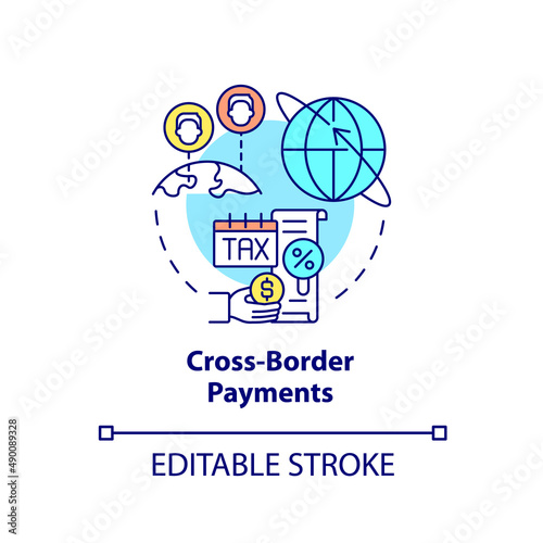 Wallpaper Mural Cross-border payments concept icon. Cryptocurrency advantage abstract idea thin line illustration. Offshore transfers. Isolated outline drawing. Editable stroke. Arial, Myriad Pro-Bold fonts used Torontodigital.ca