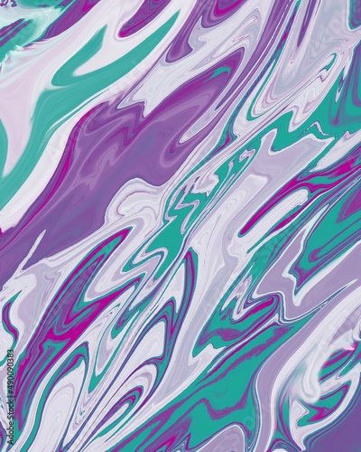 Abstract background mixed with purple, white and turquoise colors. Liquid dynamic gradient wave. You can use this background for presentations, banners, posters and invitations.