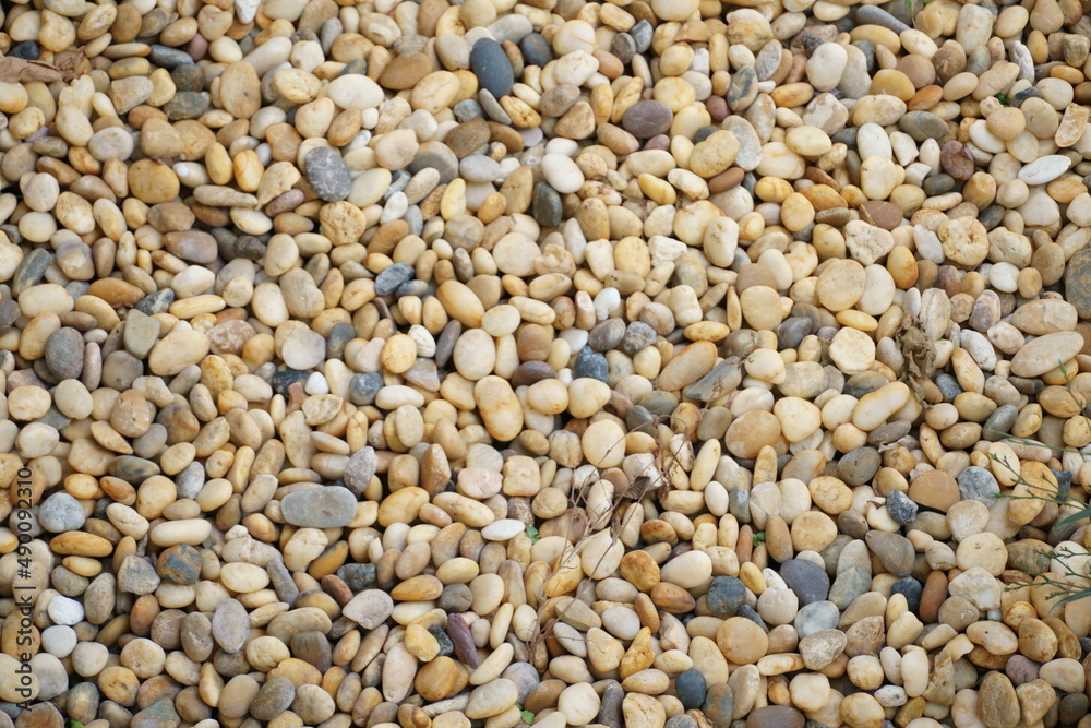 Crushed stone gravel can soften landscape look with its chosen colors