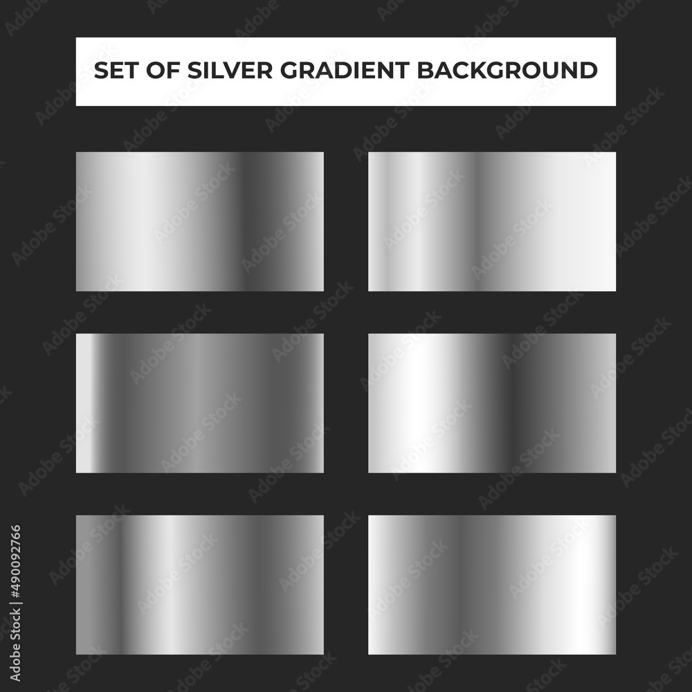 Collection of silver gradient background.