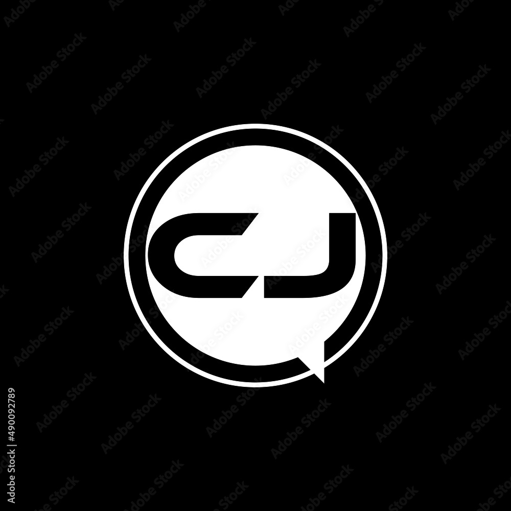 CJ letter logo design with black background in illustrator, vector logo modern alphabet font overlap style. calligraphy designs for logo, Poster, Invitation, etc.