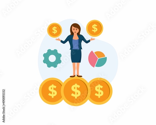 Successful business flat design illustration