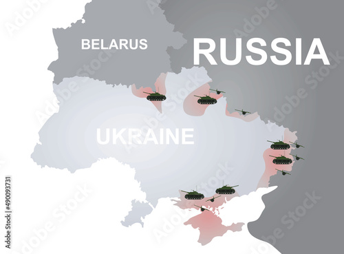 Russian invasion to Ukraine. vector