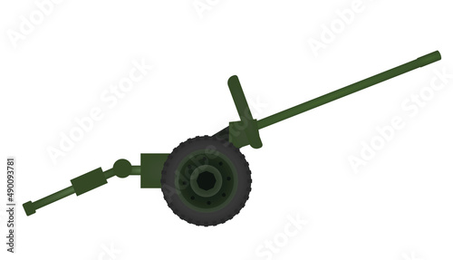 Green artillery  cannon. vector illustration