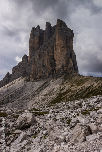 Mountain trail Tre Cime di Lavaredo in Dolomites in Italy