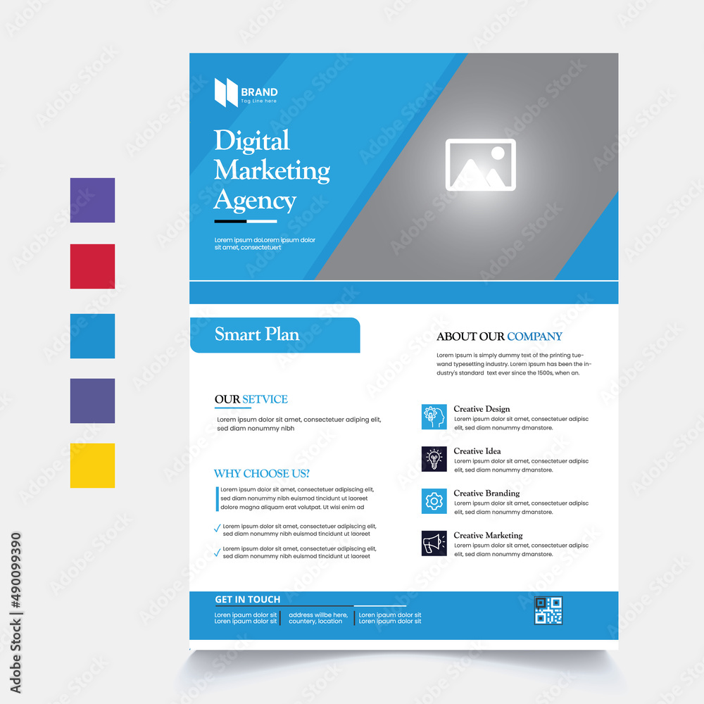 Corporate Business flyer template vector design, Flyer Template Geometric shape used for business poster layout, IT Company flyer, corporate banners, and leaflets. Graphic design layout with triangle 