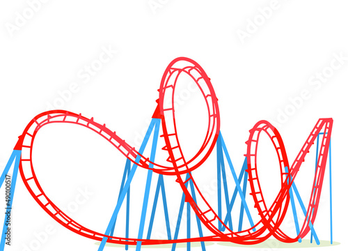 The rollercoaster is isolated on a white background. Vector illustration photo
