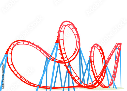 The rollercoaster is isolated on a white background. Vector illustration