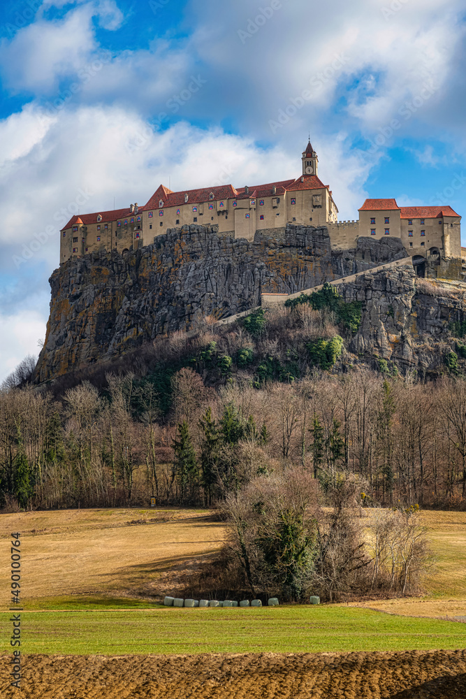 View on mighty castle Riegersburg in early spring in Styria, Austria