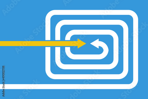 easy and hard ways to same point, two different paths, success business strategy vector concept