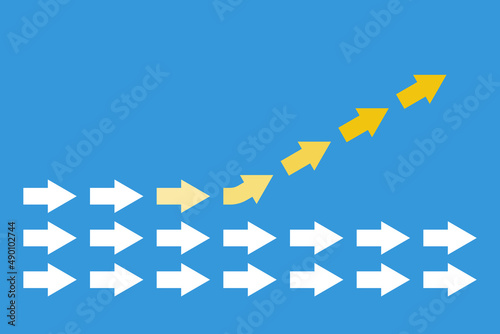 change direction and colors  leadership vector concept