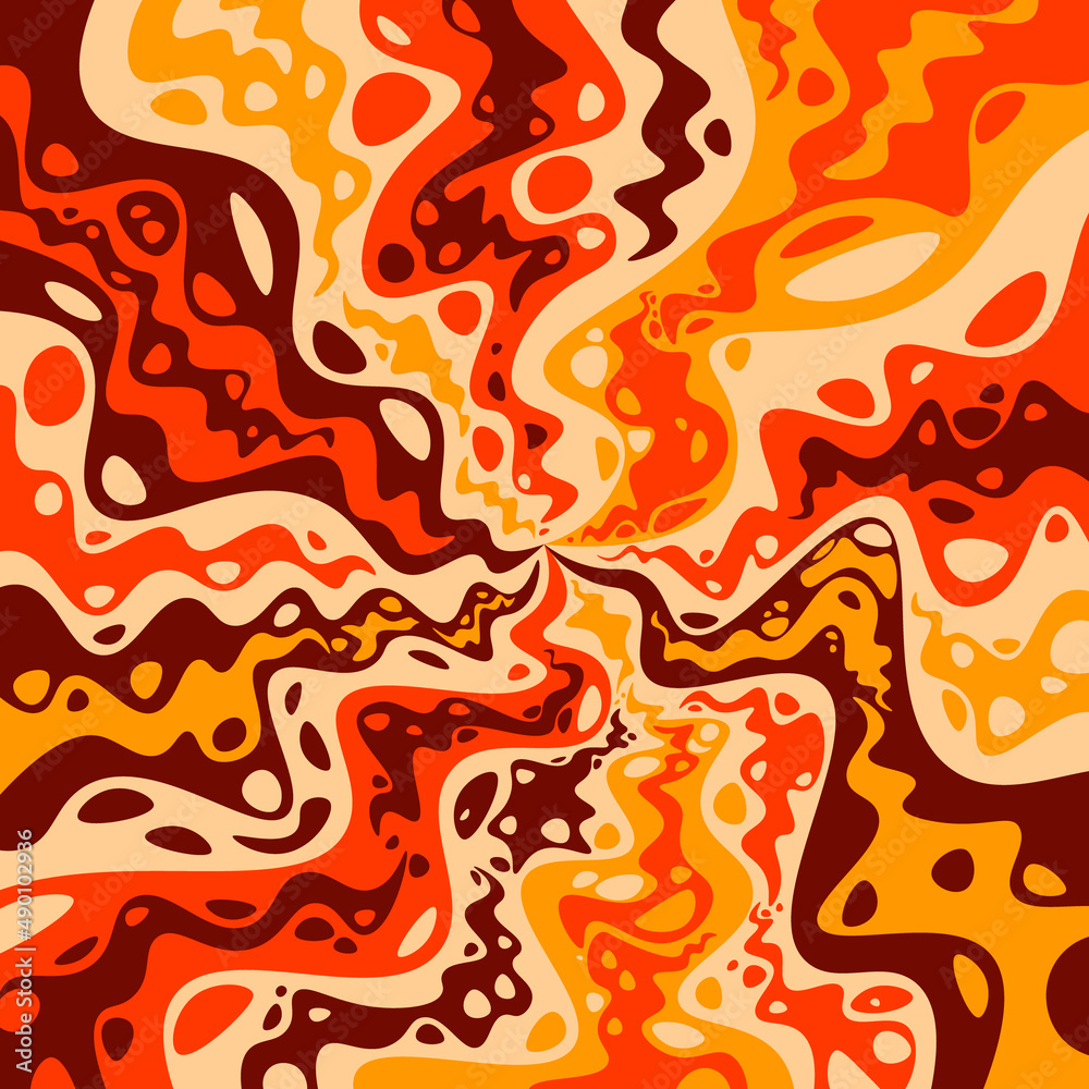 Abstract colorful psychedelic groovy background.