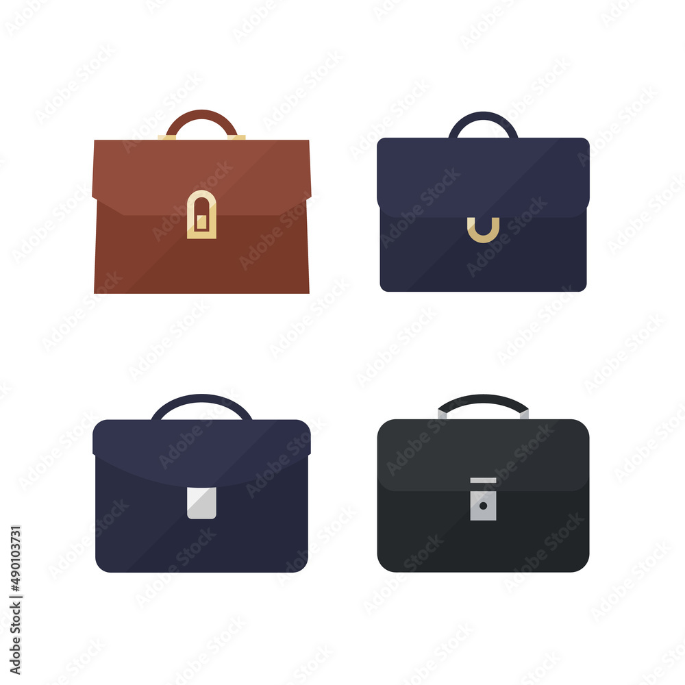 Briefcase icon set. Briefcase icons have a different style. Flat vector illustration. Business and finance Briefcase icon set. Briefcase icons have a different style. Flat vector illustration. Business and finance