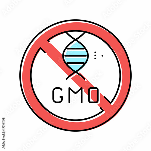 gmo genetic product free color icon vector illustration