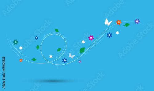 sfondo, folata di vento, fiori, piante, estate, primavera, 