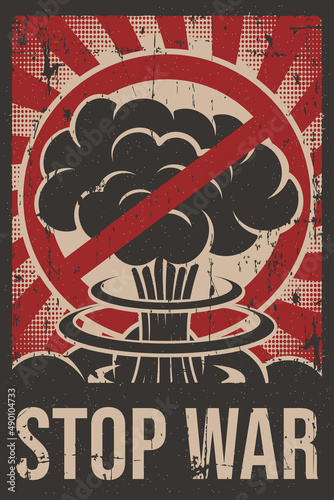 Stop War Message Retro Poster